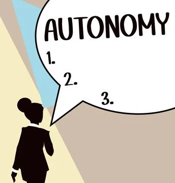 Writing displaying text Autonomy. Business overview vehicle that can guide Stock Illustration
