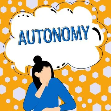 Writing displaying text Autonomy. Business overview vehicle that can guide Stock Illustration