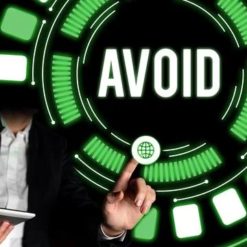 Writing displaying text Avoid. Internet Concept Contrive not to meet someone Foto stock