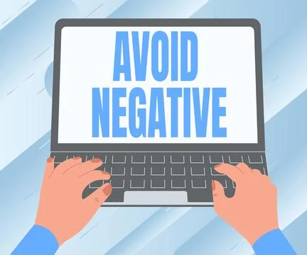 Writing displaying text Avoid Negative. Business idea Staying away from Stock Illustration