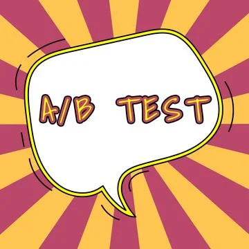 Writing displaying text A By B Test. Word for Simple short questionnaire Stock Illustration