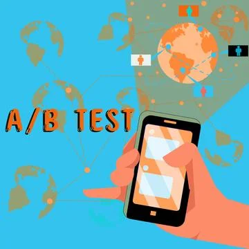 Writing displaying text A By B Test. Business overview Simple short Stock Illustration