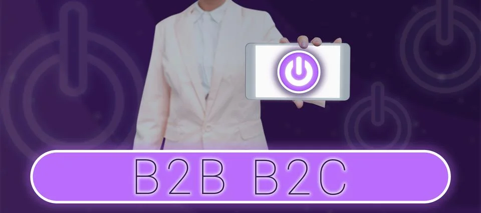 Writing displaying text B2B B2C. Business showcase two types for sending emails Stock Photos
