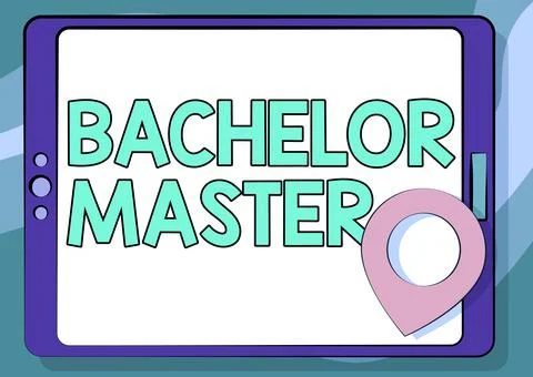 Writing displaying text Bachelor Master. Business showcase An advanced degree Stock Illustration