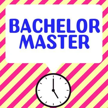 Writing displaying text Bachelor Master. Word for An advanced degree completed Stock Illustration