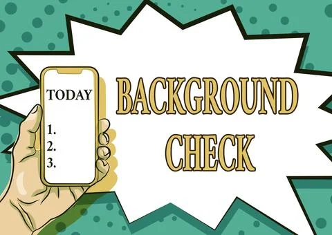 Writing displaying text Background Check. Concept meaning investigation into a Stockillustratie