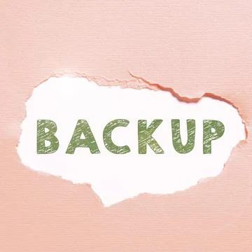 Writing displaying text Backup. Internet Concept copy of file or other item data Foto stock