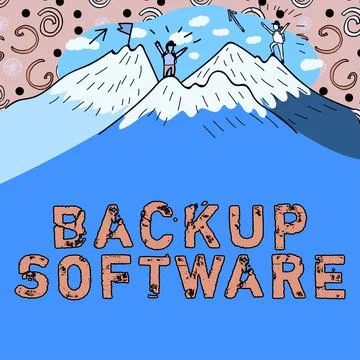 Writing displaying text Backup Software, Business idea create extra exact cop Stock Illustration