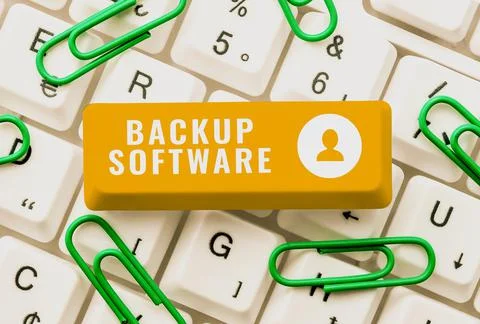 Writing displaying text Backup Software. Business concept boundary across which Stockfoto's