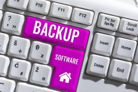 Writing displaying text Backup Software. Business concept create extra exact Stock Photos