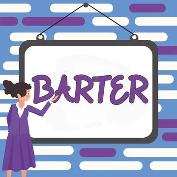 Writing displaying text Barter. Concept meaning trade by exchanging one イラスト素材