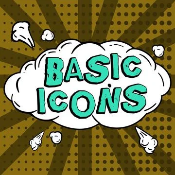 Writing displaying text Basic Icons. Business idea pictogram or ideogram Stock Illustration