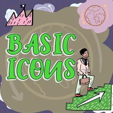 Writing displaying text Basic Icons. Word Written on pictogram or ideogram Stock Illustration