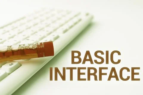 Writing displaying text Basic Interface. Business showcase boundary across which 库存照片