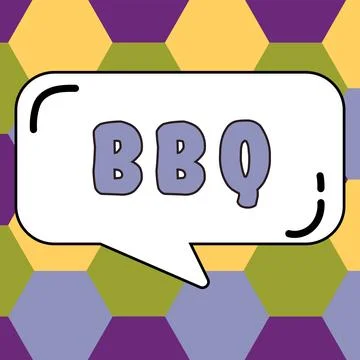 Writing displaying text Bbq. Word Written on usually done outdoors by smoking Ilustração Stock