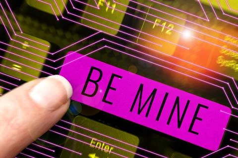 Writing displaying text Be Mine. Word Written on like a person more than a Stock-Fotos