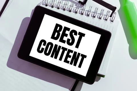 Writing displaying text Best Content. Business showcase Information and Stock Photos