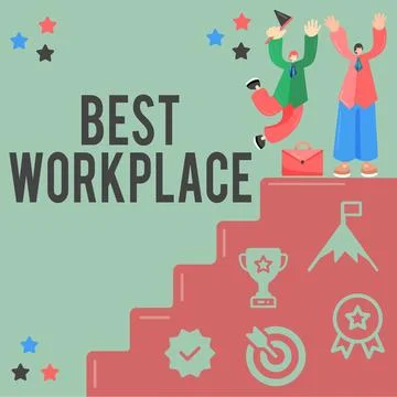 Writing displaying text Best Workplace. Business approach Ideal company to work Stock Illustration