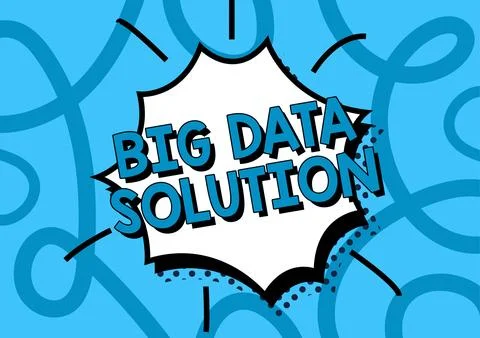 Writing displaying text Big Data Solution. Business idea Extracting value from Stock Illustration