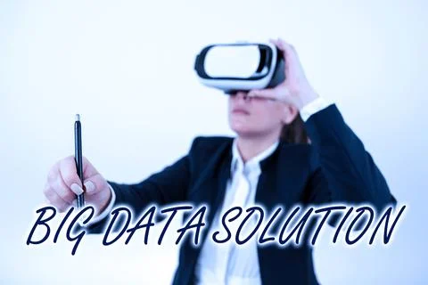 Writing displaying text Big Data Solution. Business idea Extracting value from Stock Photos