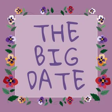 Writing displaying text The Big Date. Concept meaning Important day for a couple Ilustração Stock