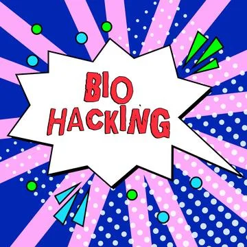 Writing displaying text Bio Hacking. Business overview exploiting genetic Stock Illustration