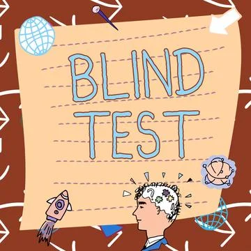 Writing displaying text Blind Test. Word Written on Social engagement with a Ilustração Stock
