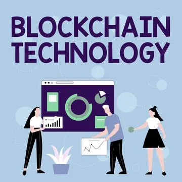 Writing displaying text Block Chain Technology. Business overview Digital ledger Stock Illustration