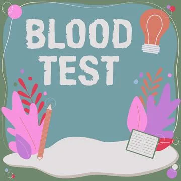 Writing displaying text Blood Test. Business showcase Extracted blood sample Stock Illustration
