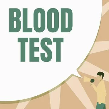 Writing displaying text Blood Test. Business concept Extracted blood sample from 스톡 일러스트