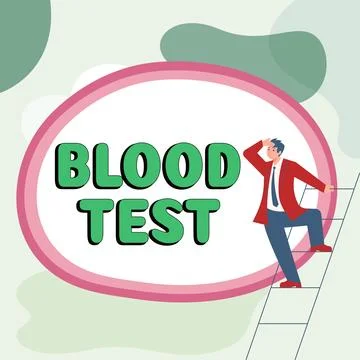 Writing displaying text Blood Test. Business overview Extracted blood sample Stock Illustration