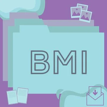 Writing displaying text Bmi. Concept meaning Method of estimating body fat Stock Illustration