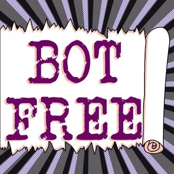 Writing displaying text Bot Free. Business overview a computer program that Stock Illustration