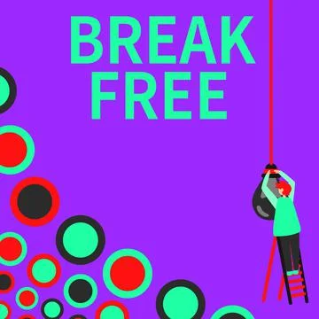 Writing displaying text Break Free. Business idea another way of saying Illustrazione stock