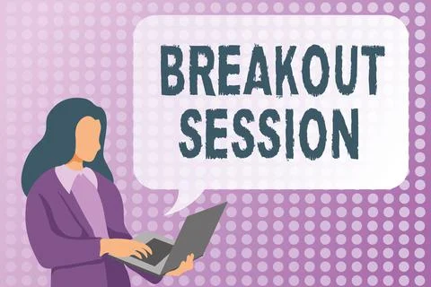 Writing displaying text Breakout Session. Word for workshop discussion or Stock-Illustration