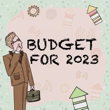 Writing displaying text Budget For 2023, Concept meaning An written estimates Stock Illustration