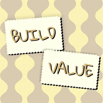 Writing displaying text Build Value. Business approach efficient enough way that 스톡 일러스트