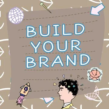 Writing displaying text Build Your Brand. Word Written on Make a commercial i Ilustración de archivo