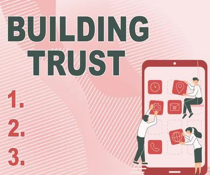 Writing displaying text Building Trust. Word Written on activity of emerging Stock Illustration