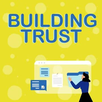 Writing displaying text Building Trust. Concept meaning activity of emerging Illustrazione stock