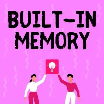 Writing displaying text Built In Memory. Internet Concept device or feature are Illustrazione stock