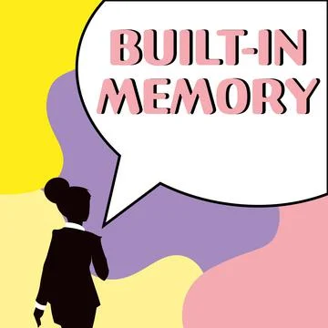 Writing displaying text Built In Memory. Business showcase device or feature are 스톡 일러스트