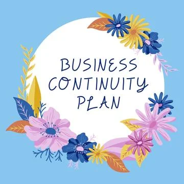 Writing displaying text Business Continuity Plan. Business idea creating systems イラスト素材