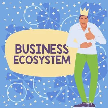 Writing displaying text Business Ecosystem. Business approach Develop and 스톡 일러스트