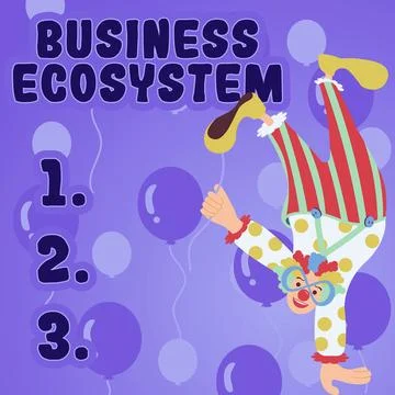 Writing displaying text Business Ecosystem. Internet Concept Develop and Illustrazione stock