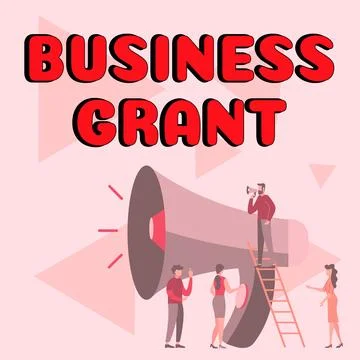 Writing displaying text Business Grant. Conceptual photo Working strategies Stock Illustration