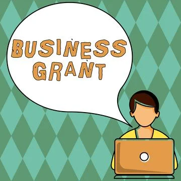 Writing displaying text Business Grant. Conceptual photo Working strategies Stock Illustration