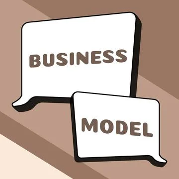 Writing displaying text Business Model. Word for model showing how a company Stock Illustration