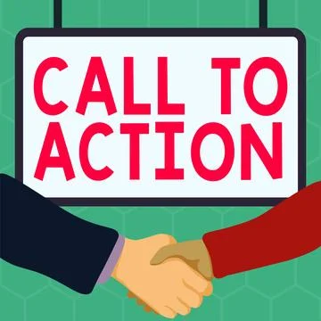 Writing displaying text Call To Action. Business approach Encourage Decision Illustrazione stock