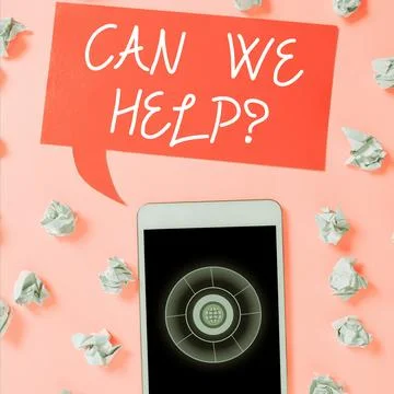 Writing displaying text Can We Help. Internet Concept Offering assistance Stock Photos